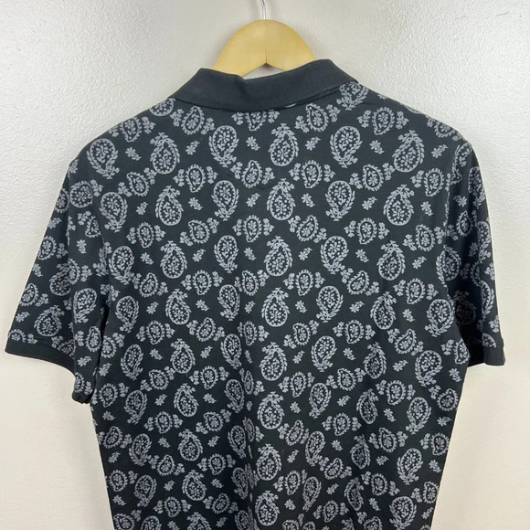 Robert Graham Kramer Polo Shirt Mens Small Black Paisley Short Sleeve Classic - Picture 5 of 7